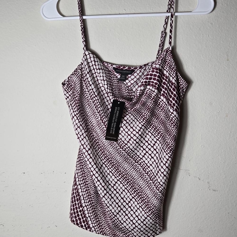 Banana Republic Maroon and White Camisole